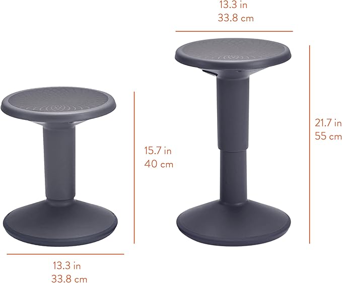 Back2School Express Adjustable Wobble Stool, Flexible Seating, Grey