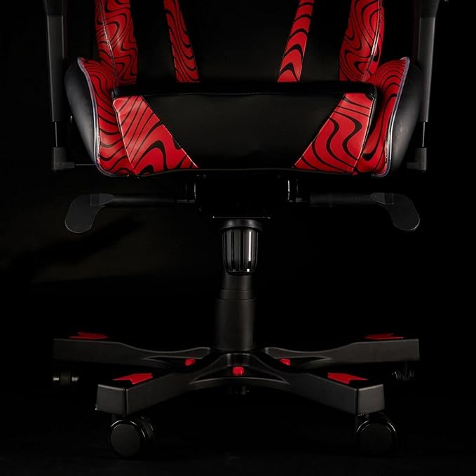 Clutch Chairz Throttle Series Pewdiepie Edition LED Gaming Chair - Premium Ergonomic Design, Lumbar and Head Support Pillows - Black/Red