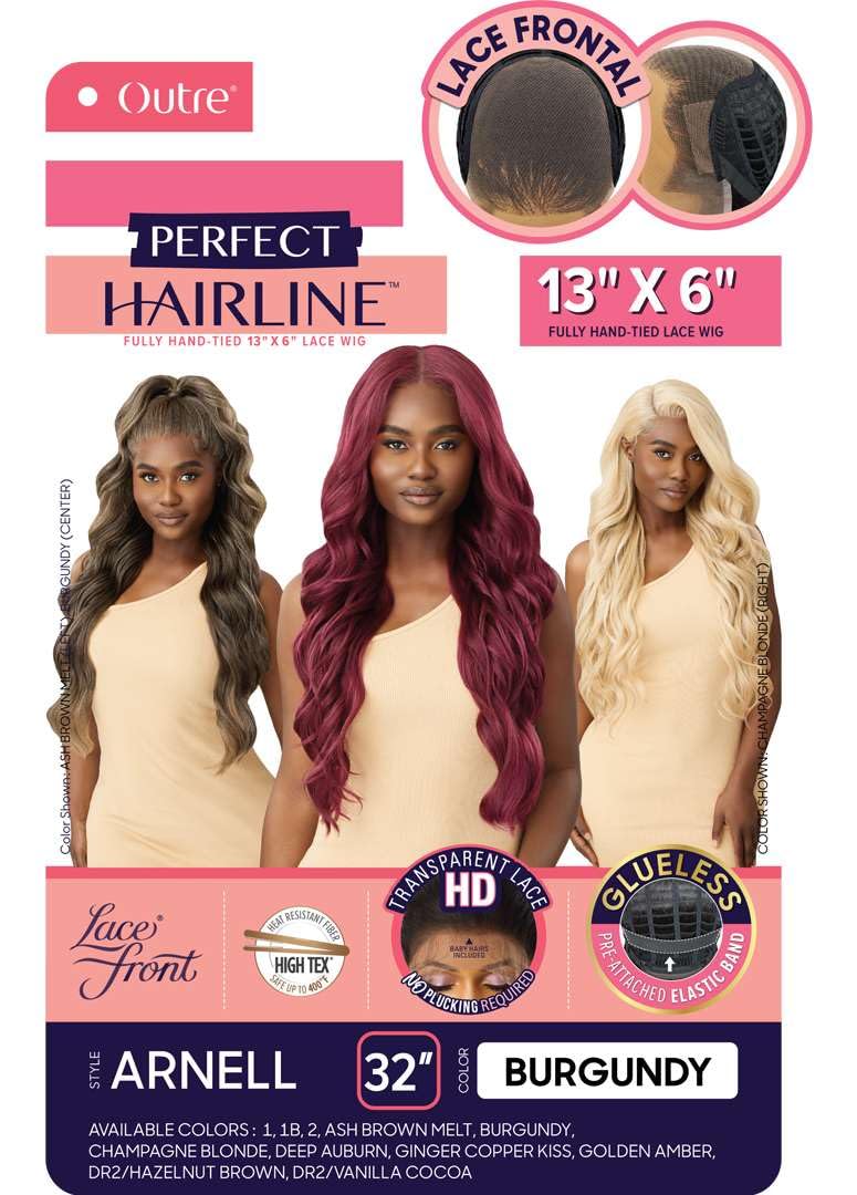 Outre Lace Front Wig - Perfect Hair Line 13X6 - Arnell (BURGUNDY)