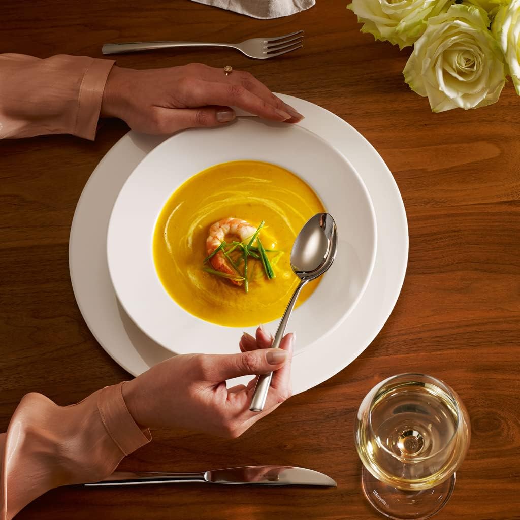 Villeroy & Boch For Me Rim Soup, 9.75 in, Premium Porcelain, White