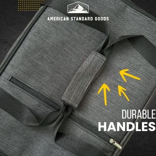 American Standard Goods Insulated Casserole Warmer Carrier, 16 in. x 12 in., Gray, Nylon with Carrying Straps and Front Pocket, Large, Fits all Standard Pans Including 9 x 13, Durable