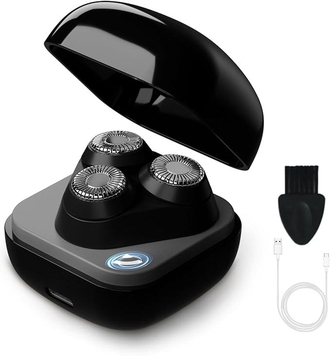 Youbella Facial Hair Removal for Women, 3D Floating Blade Rotary Razor, Wet/Dry Electric Shaver, Portable & USB Rechargeable Epilator Hair Remover for Face, Upper Lip, Chin, Arms & Legs (Black)