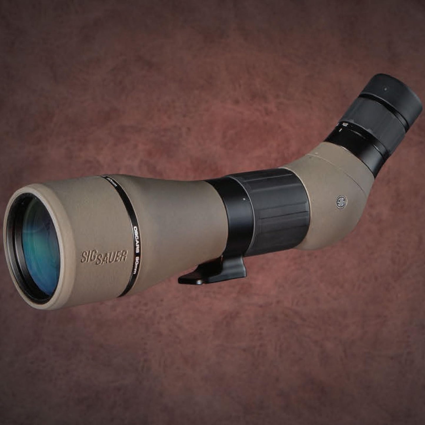 Sig Sauer OSCAR8 27-55x80mm Tactical Hunting Durable Lightweight Waterproof Fogproof 15 Inch Adjustable Aluminum Angled Monocular Spotting Scope | Neoprene Cover Included