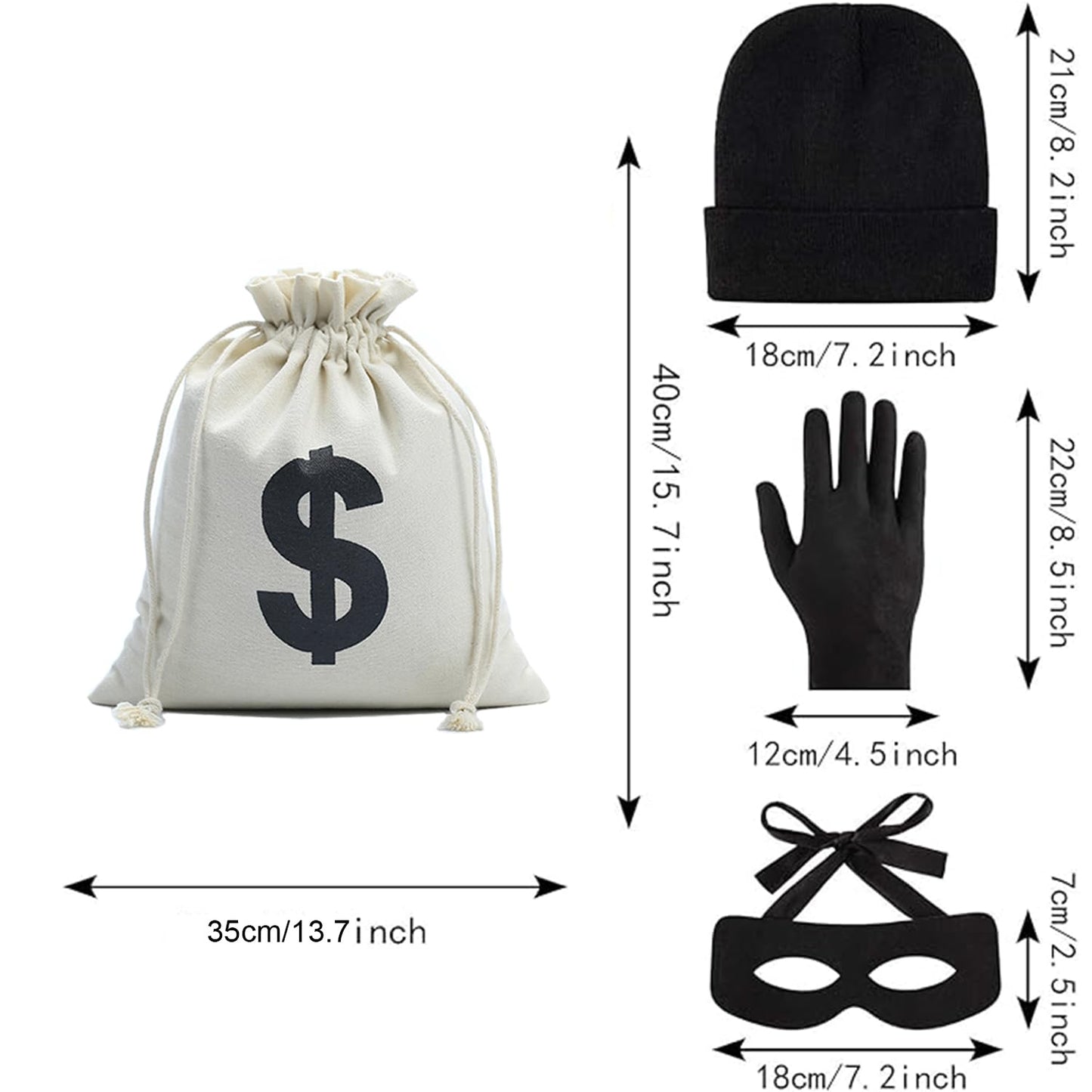 Agaati Adult Women's Robber Costume Thief Accessories Bank Robber Costume for Halloween(Women,X-Large)