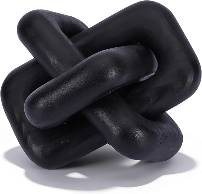 oliruim Wooden Knot Decoration Bohemian Decoration Hand-Carved Knot Black Coffee Table Decoration Suitable for Modern Home...