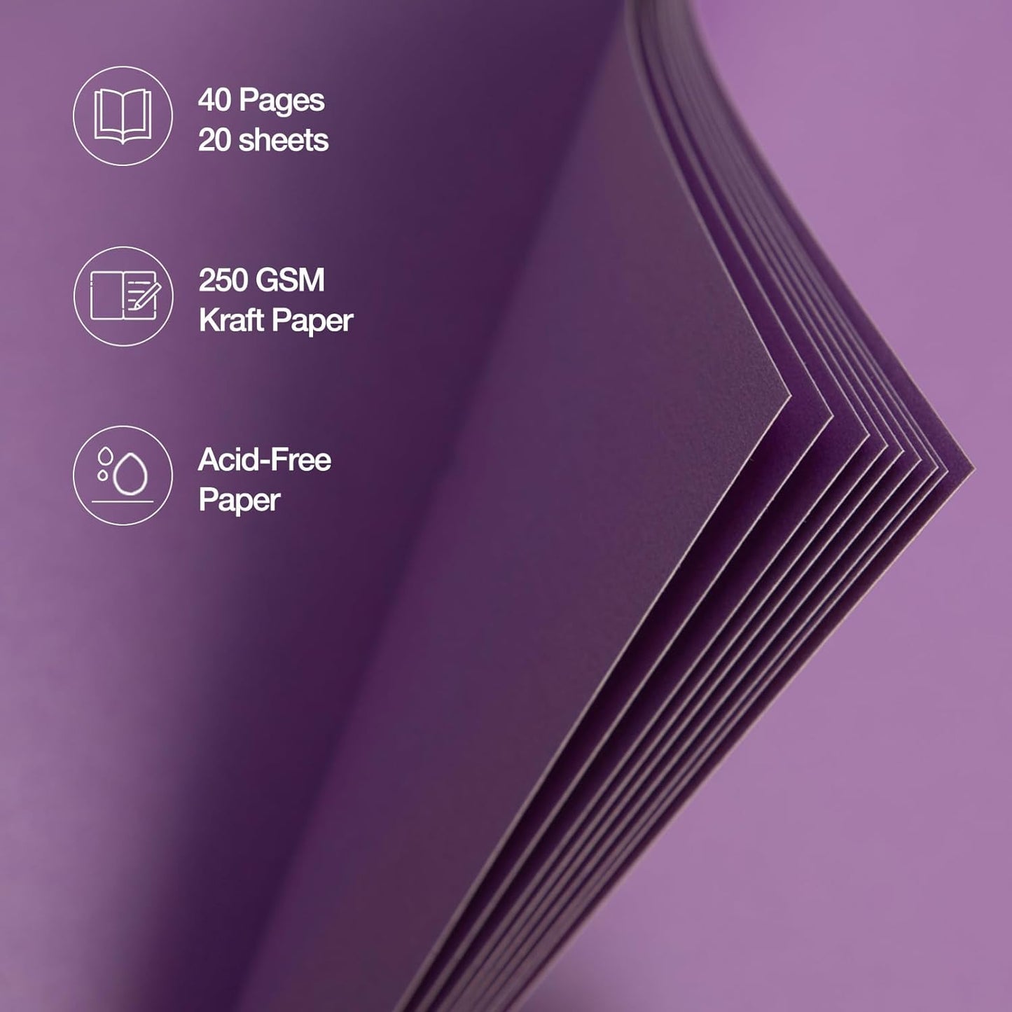potricher 12 x 12 Inch DIY Scrapbook Album 40 Pages Hardcover Kraft Paper Scrap Book Photo Albums Memory Book for Wedding and Anniversary Family (Purple, 12 Inch)