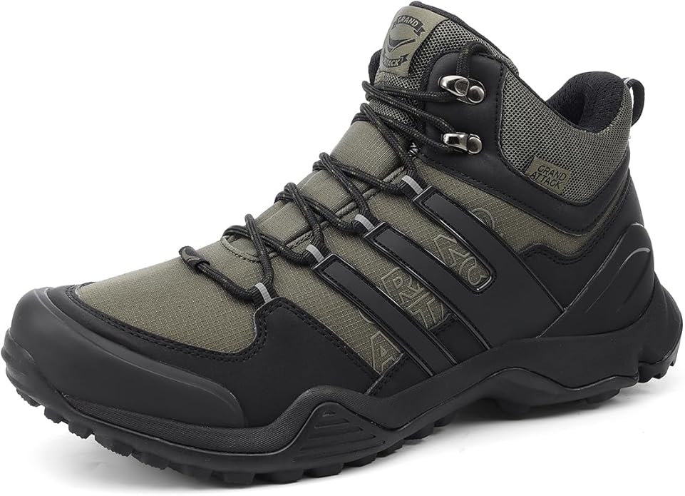 Men's Mid Waterproof Hiking Boots Lightweight Approach Trekking Comfortable Backpacking Non Slip Work Shoes Outdoor Campin...