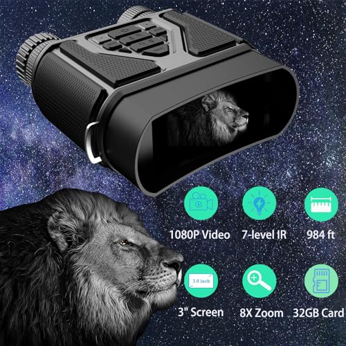Night Vision Goggles - Night Vision Binoculars for Adults, Gifts for Men Him Husband Dad with 8X Zoom, 4000mAh Rechargeabl...