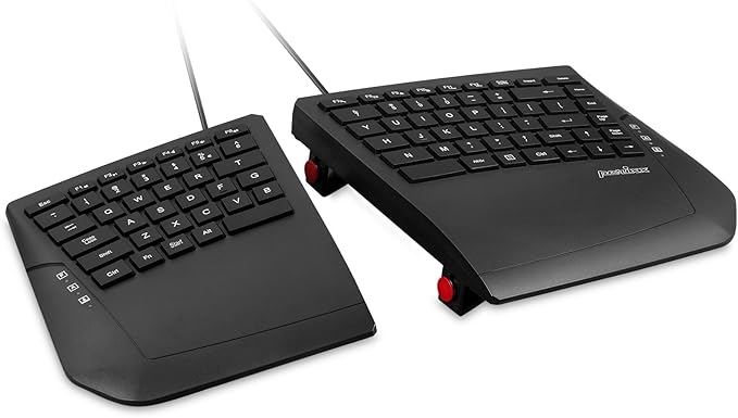 Perixx PERIBOARD-524B US, [Firmware Updated] Wired Ergonomic Split Keyboard - Up to 2 Ft Seperation - Adjustable Tilt Angl...
