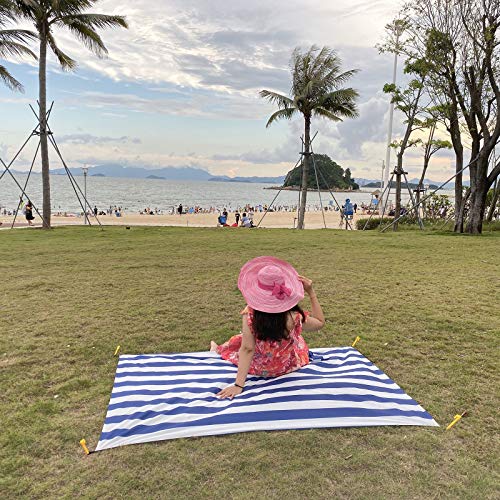 HZJOYUE Outdoor Blanket (71" x 55") -Compact, Lightweight, Sand Proof Pocket Blanket Best Mat for The Beach, Hiking, Trave...