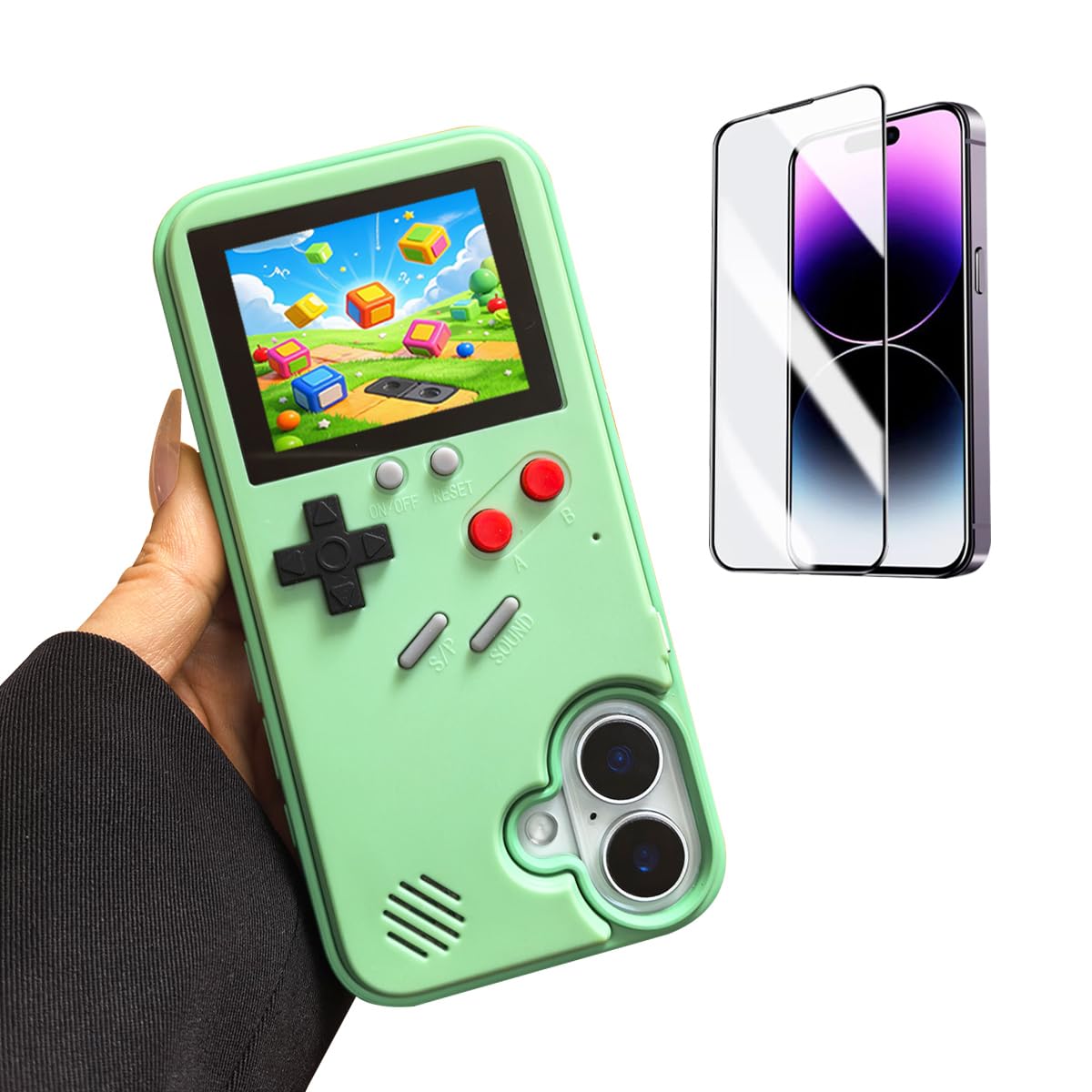 ERAKOLE for iPhone 16 Case Game Design Retro Video Game Phone Cover, Classic Creative Birthday Gifts, Playable Shockproof Funny