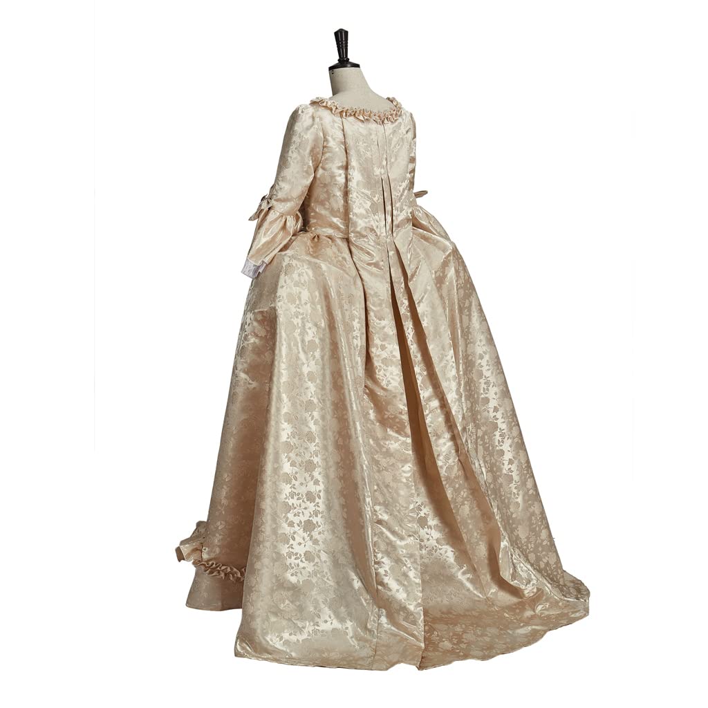 RoleplayCos Court Rococo Baroque Marie Antoinette Ball Dresses 18th Century Victorian Dress Ball Gowns Royal Women Costume (M, Gold)