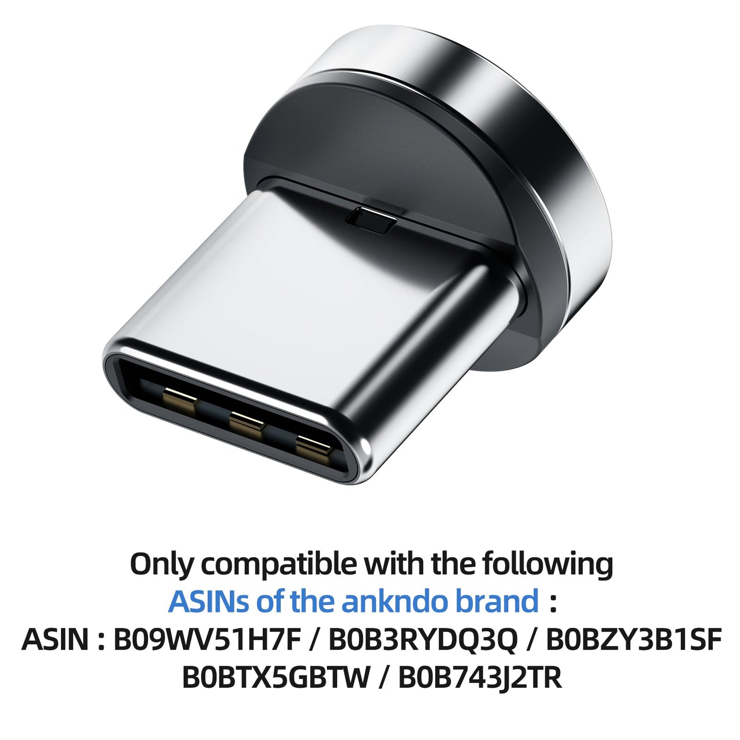 Ankndo Magnetic Connector Tip Heads [4-Pack] Usb C Magnetic Adapter Compatible With 7Pin Magnetic Charging Cable 360 Rotating St