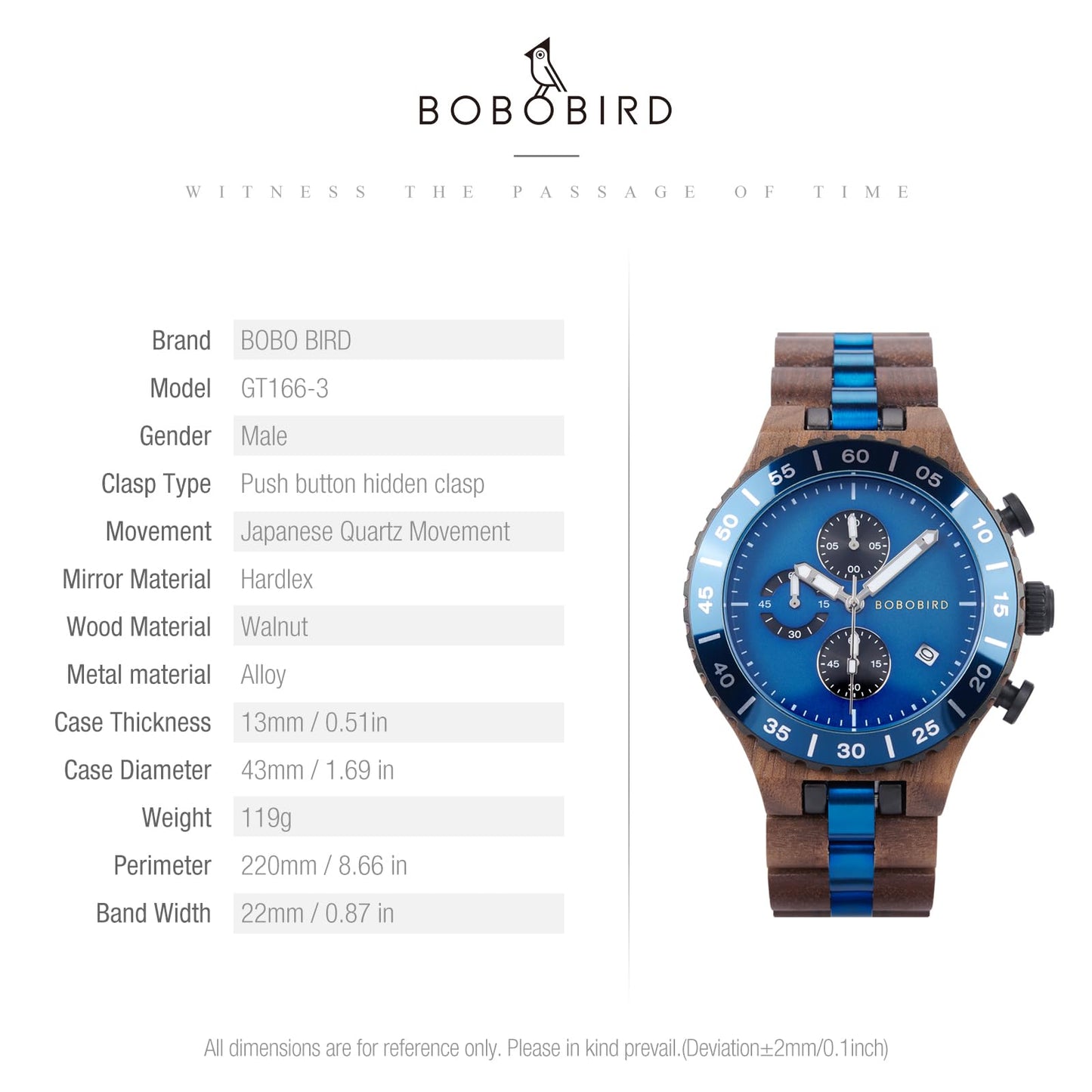 2win Engraved Wooden Watches for Men Blue Date Chronograph Military Luxury Personalized Customized Wrist Watches Anniversary Watch Gift for Husband My Man Boyfriend (A-for-Husband)