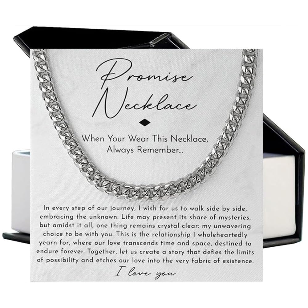 VIRAGIL To My Man Promise, Anniversary & Birthday Necklace - Guy Valentine Gift, Boyfriend Promise & Birthday Gift