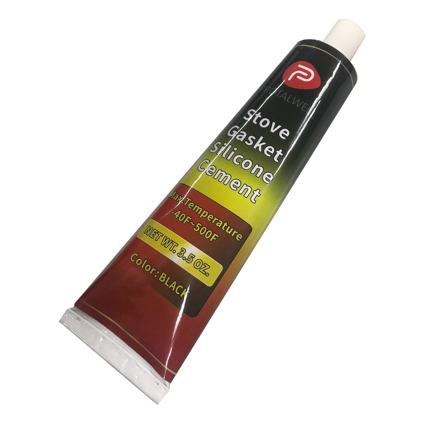 Protalwell Wood Stove Door Gasket Cement, High Temperature Resistance Adhesive, Silicone Material, Black 3.5 Fl Oz