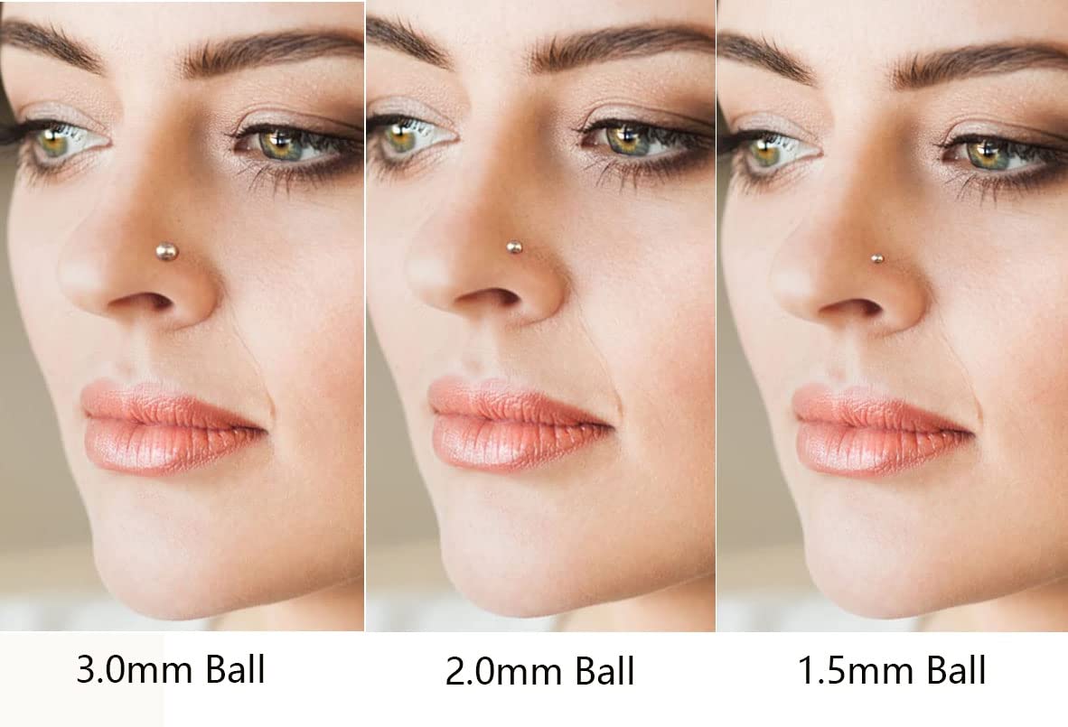 Renkovte 12Pcs Black Nose Rings Set: Titanium Stainless Steel, Hypoallergenic, 20g, 1.5-3mm, L Shape & Corkscrew Nose Studs