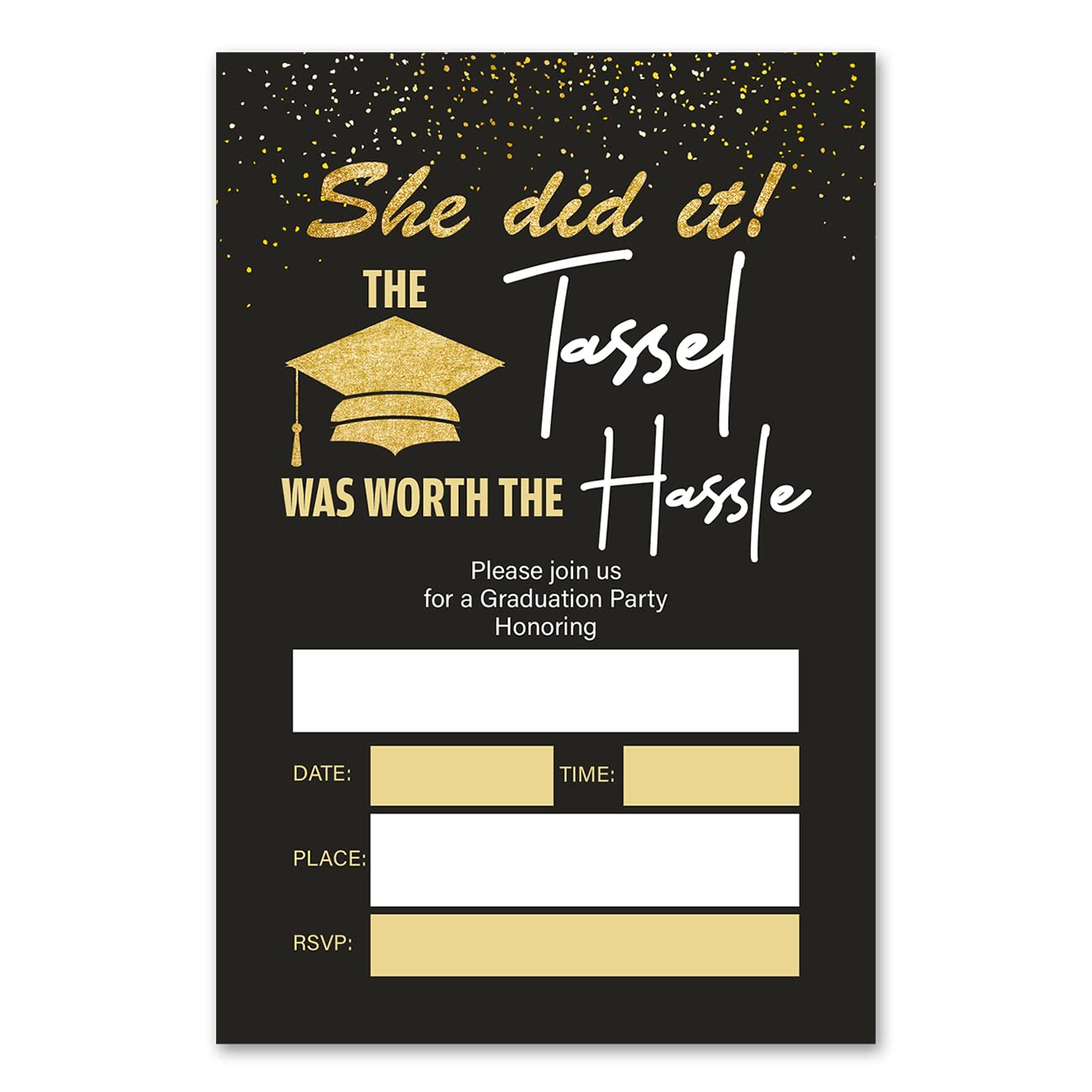 Bifez She Did It Graduation Party Invitations Senior Graduation Announcement Invites Fill-in Invitations With Envelopes, Set of 20