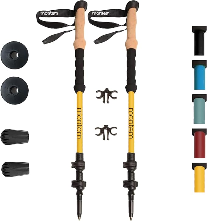 Montem Ultra Light 100% Carbon Fiber Trekking, Walking, and Hiking Poles - One Pair (2 Poles) - Ultra Light, Quick Lockin...