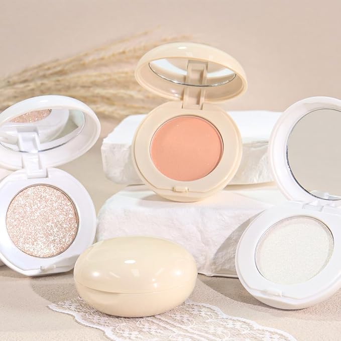 Single Cream Eyeshadow,Peach Pink Shimmer Eye shadow Pallette,Long Lasting Glitter Eyeshadow,Soft Shimmer Eye Makeup,Vegan & Cruelty-Free Mini Eye shadow for Brown Blue Green Eyes. 03#
