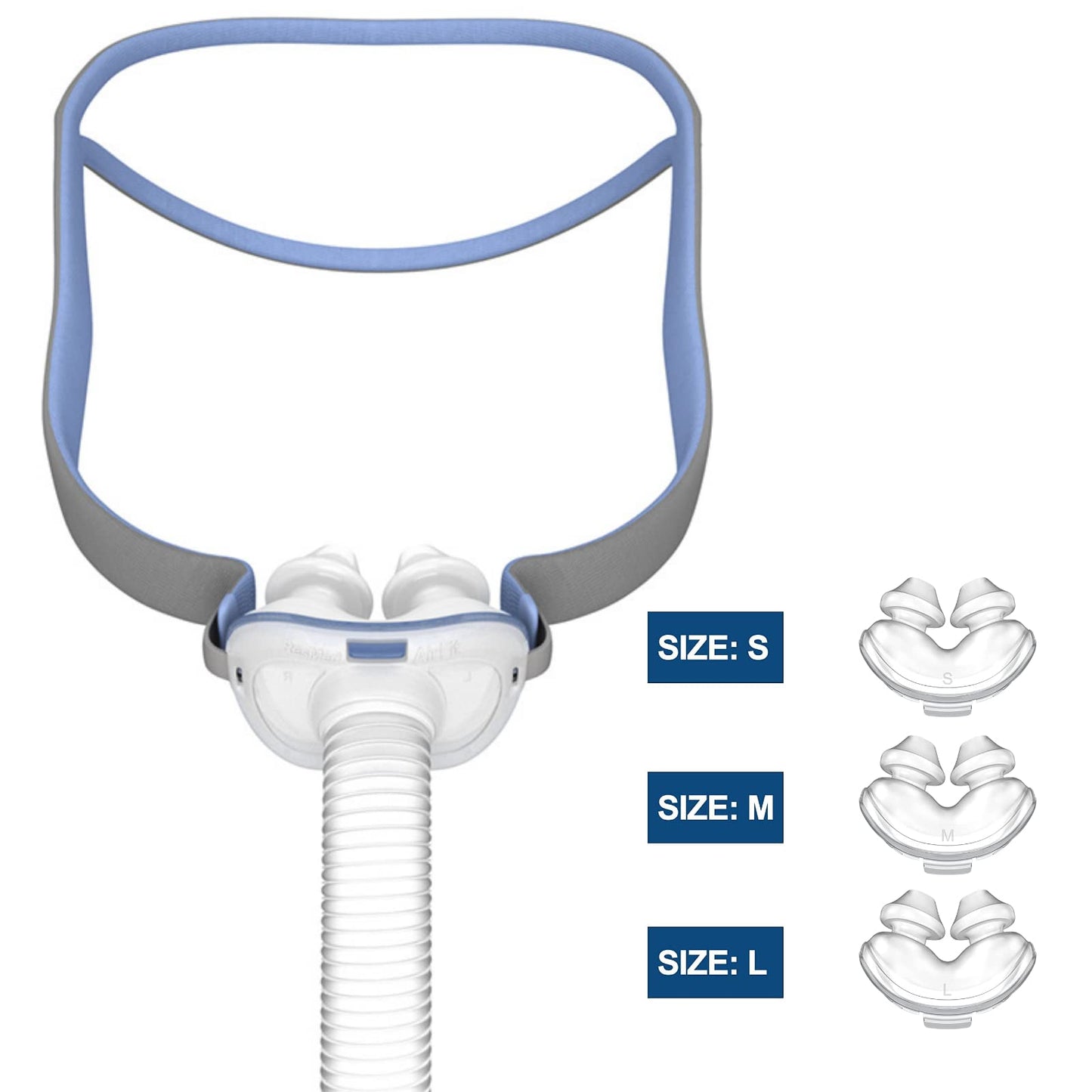 Gbbazu Nasal Pillow Tube Frame, Reuse Tube Frame Nasal Pillow Fit for AirFit P10, Headgear Strap Accessory Includes Headgear, Frame, Tube,3 x Nasal Pillow
