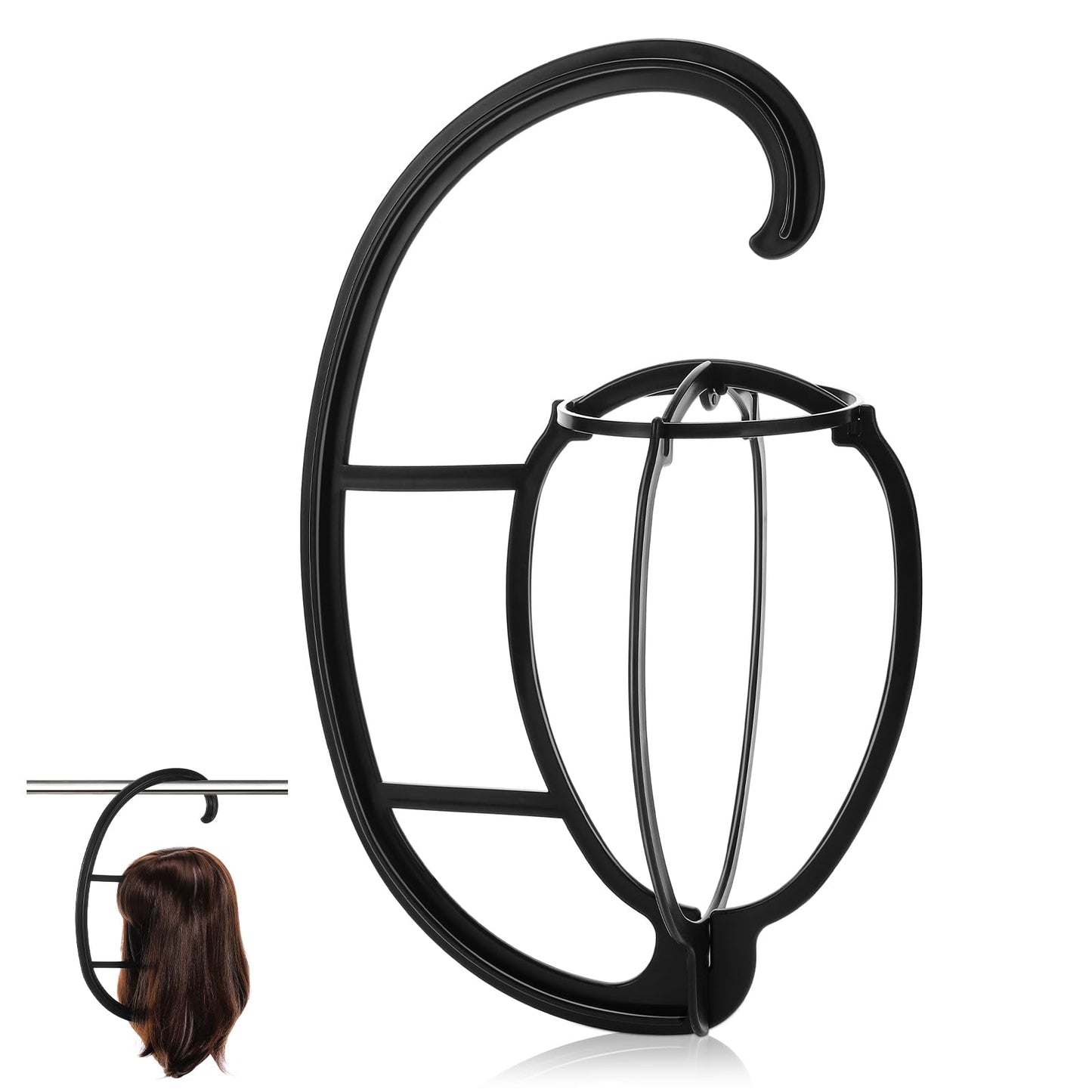 obeoby Hanging Wig Stand, Collapsible Wig Hanger Portable Hanging Stand For Wigs
