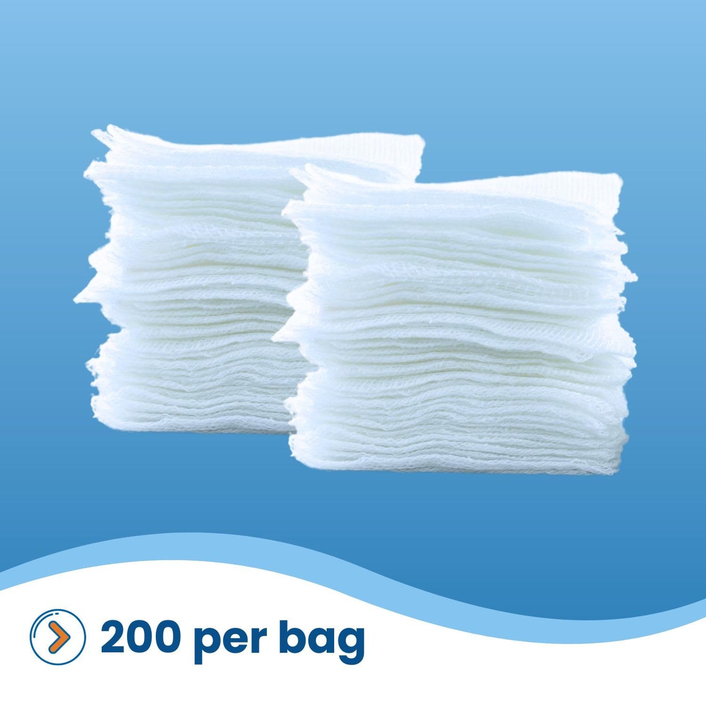 HCS Woven Gauze Sponges 2x2 - Non-Sterile, 12-Ply (200-Count) - 100% Cotton, Absorbent, Low-Linting Squares - 2x2 Gauze Pads - Medical Supplies, Wound Care, First Aid, Surgical Use, Dental