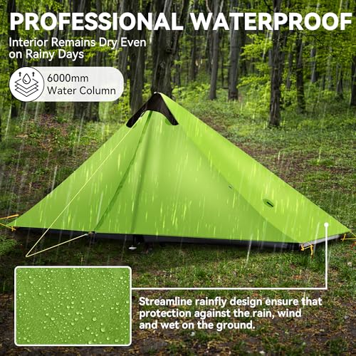 Ultralight Tent 3-Season Backpacking Tent 1 Person/2 Person Camping Tent, Outdoor Lightweight LanShan Camping Tent Shelte...