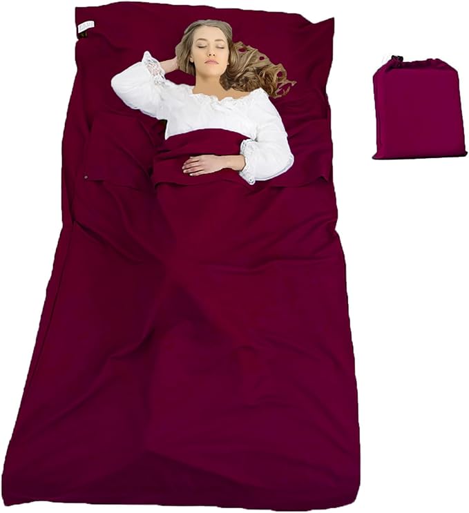 Sleeping Bag Liner Portable Travel Sleeping Sack Sheets Lightweight and Compact Camping Sheets for Adults Comfortable Line...