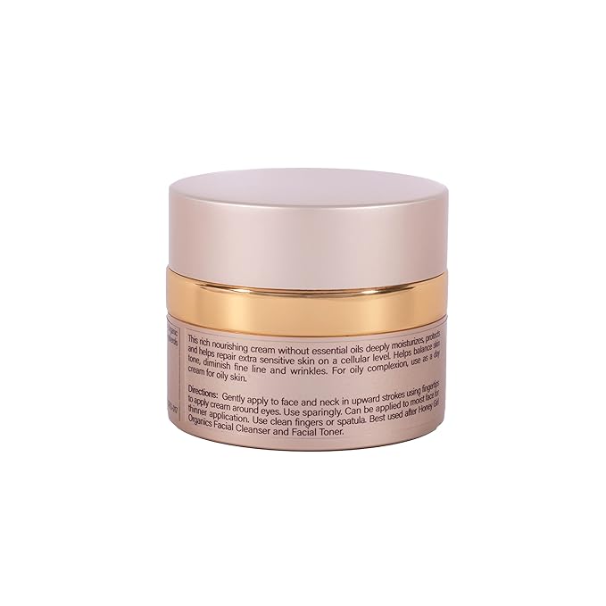 Honey Girl Organics Night Creme Extra Sensitive, Honey based Skin Care for Sensitive Skin, USDA Certified Organic Face Moisturizer, All In One: Face, Eye, Neck Cream, Made in Hawaii (1.75oz)