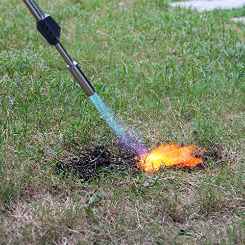 BLUEFIRE 38" Long Propane Weed Torch 50K BTU Trigger Start Self Ignition on Handle Heavy-Duty Portable Weeds Burning Garde...