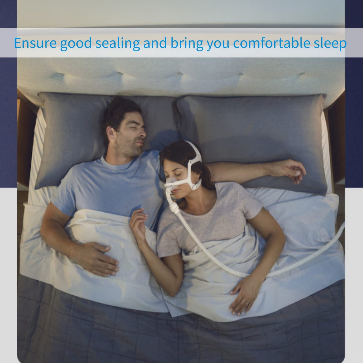 Nimisa Nasal CPAP Mask for Airfit N20, Full Cover Replacement Kit with Headgear, Frame, Tube and Cushion for N20, M Size