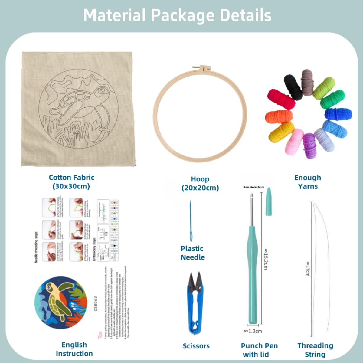 Punch Needle Kits Dachshund Dog Wear Hat Embroidery Starter Set with Hoop Easy for Beginners DIY Stress Relief Handmade Craft Hobby and Home Decor 20x20cm-1