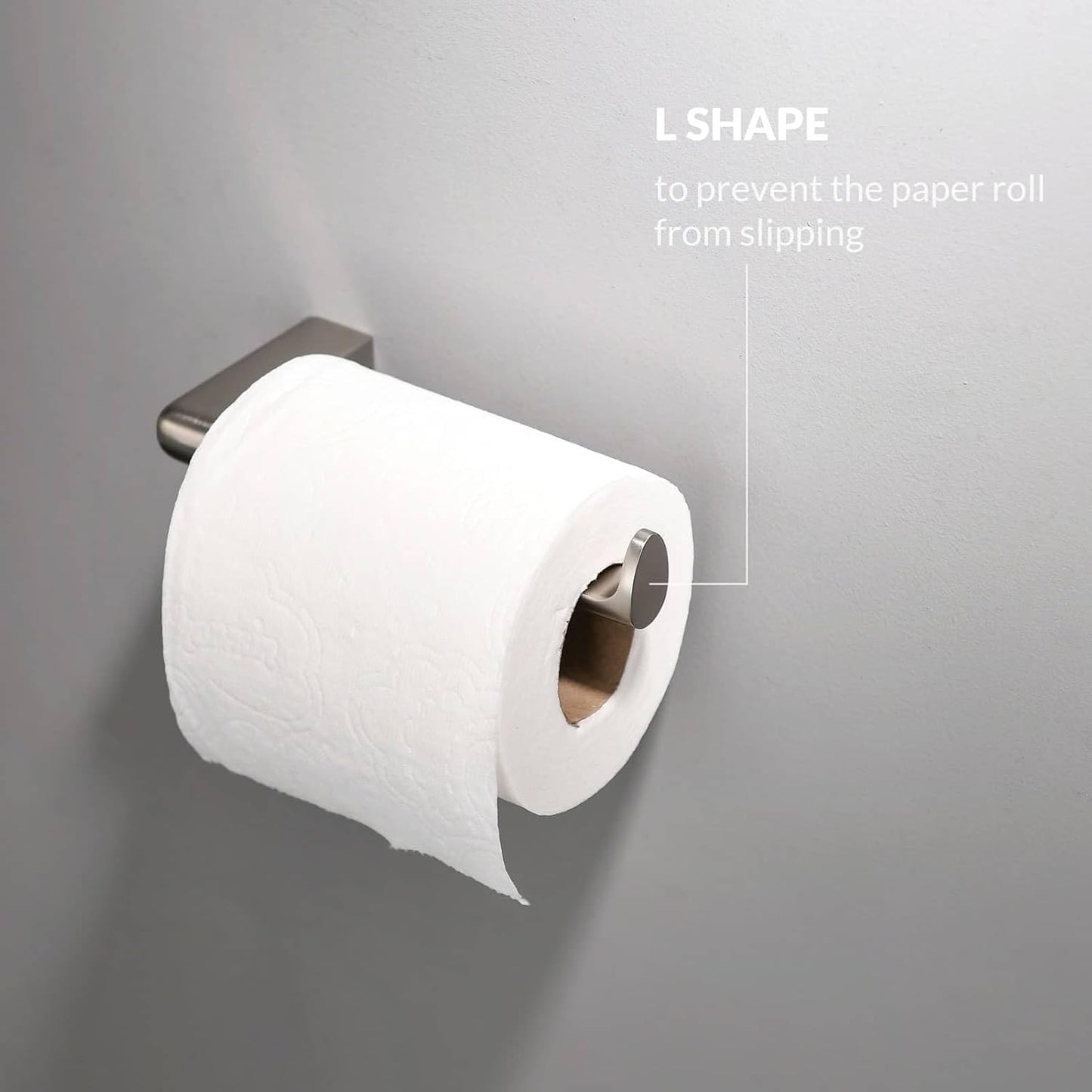 simpletome Toilet Paper Holder Wall Mount Never Rust Zinc Alloy Drilling Installation Modern Minimalist Design (Brushed Nickel)