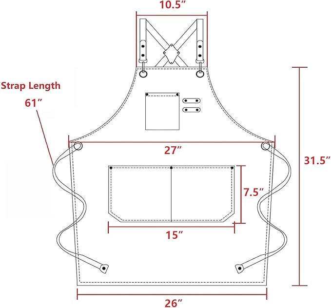 AFUN Chef Aprons for Men Women with Oversized Pockets, 16-Ounce Cotton Canvas Cross Back Heavy Duty Work Apron (Light Pink)