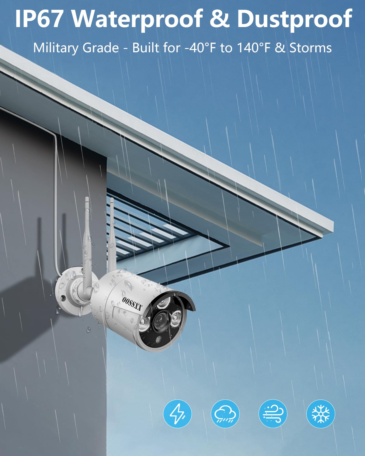 (2026 Update) Wireless Security Camera System, 10CH WiFi NVR with 8 x 3MP Dual Antenna Cameras, 55% Longer Range, 4TB HDD 60-Day Recording, Dual Band 2.4/5.8GHz, IP67, Free App