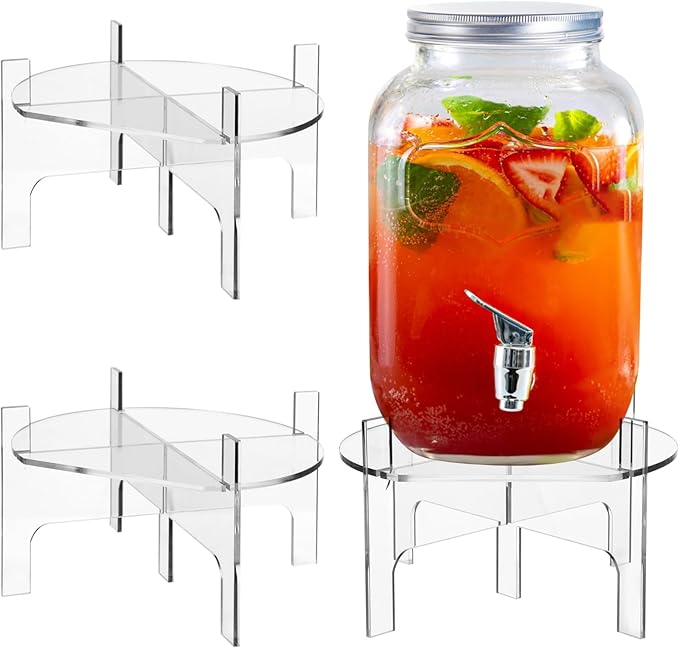 Homaisson 3PCS Drink Dispenser Stand, Detachable Design Acrylic Beverage Dispenser Stand, Fit Max 7.87 Inch Diameter of Gl...