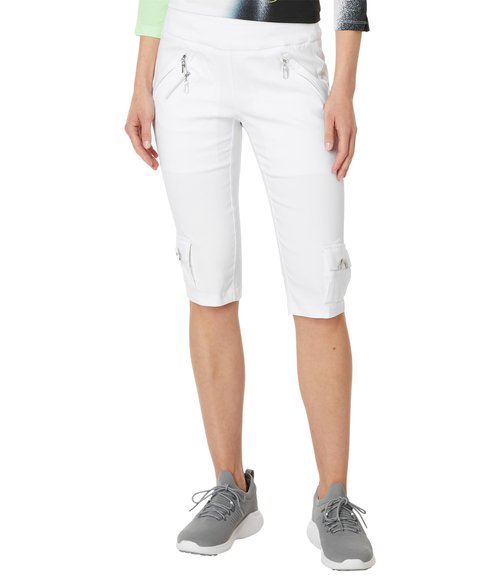 Jamie Sadock Womens 24.5" Skinnylicious Knee Capris Pure White 4 30.5