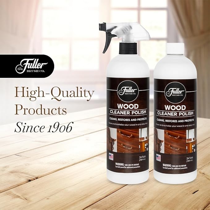 Fuller Brush Wood Polish & Cleaner – Conditions, Shines & Protects Wood Surfaces – Removes Dust, Smudges & Stains – Safe for Furniture, Cabinets, Tables & Trim - (Refill Bottle - Pack of 1)
