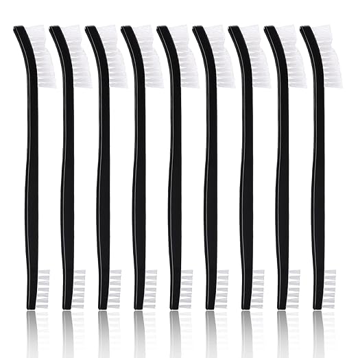 Accmor Scratch Brush Set for Gun Cleaning, All Purpose Nylon Bristle Brushes Tools 9 Pcs, Double-Ended Scrub Cleaner Kit for Cleaning Welding Slag/Paint/Rust/Dirt