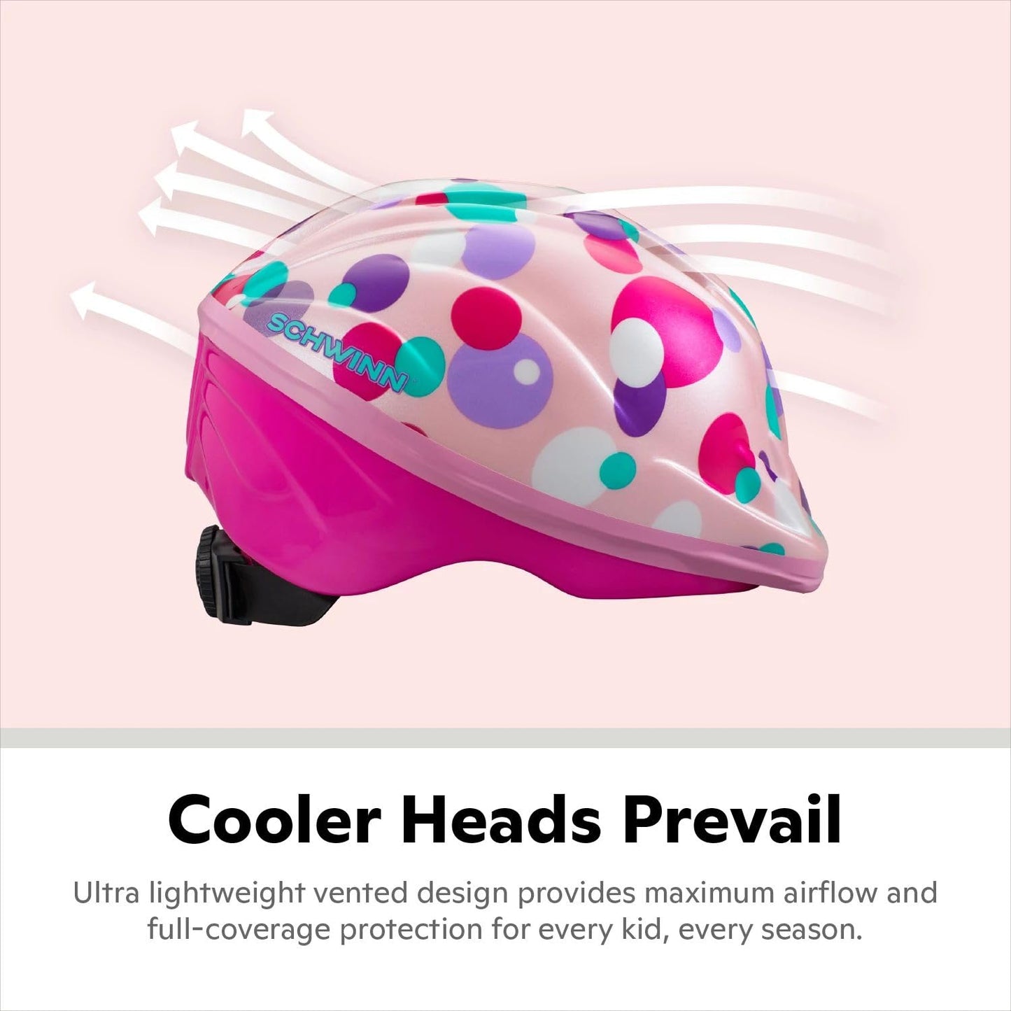 Schwinn Classic Bike Helmet for Kids, Carnival Colors, 48 - 52 cm Helmet for Kids Ages 3-5, Ultra Lightweight, Adjustable Dial, Full Coverage with Vented Airflow, Infant and Toddler Bike Helmet