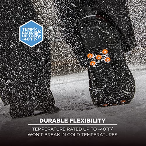 Ergodyne - 16774 TREX 6310 Adjustable Slip-On Ice Traction Cleat with 10 Carbon Steel Spike Grips,Black,Large