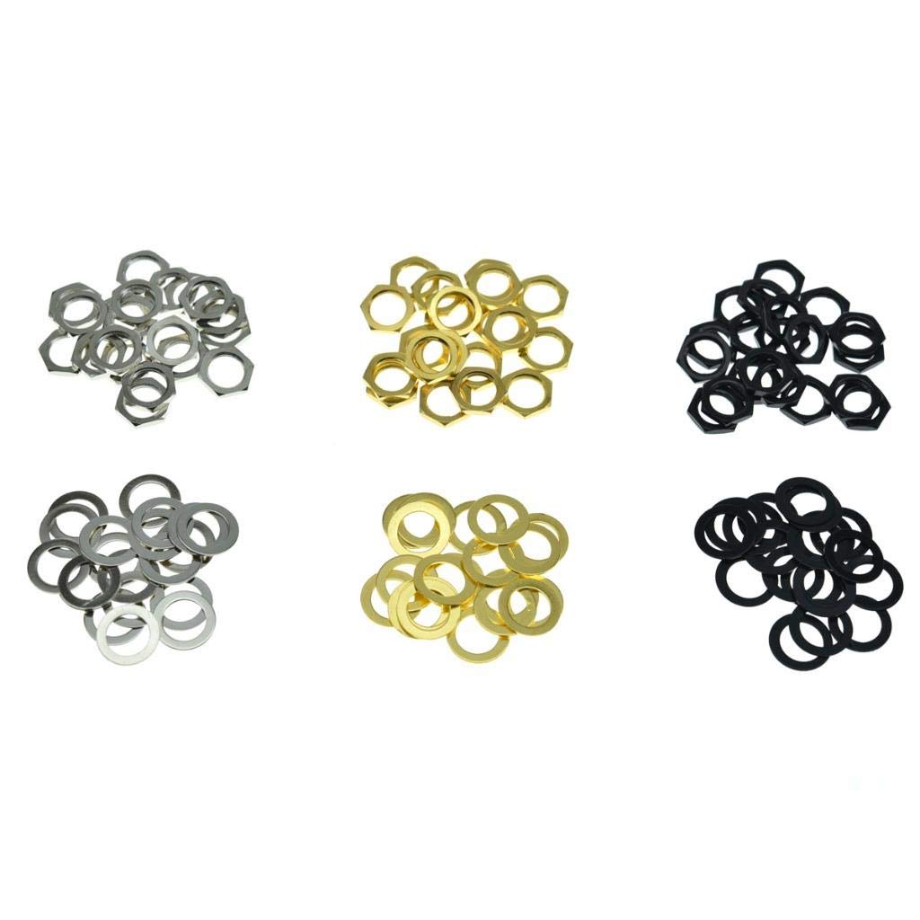 Dopro 20* Guitar Input Output Jack Socket Nut And Washer Guitar Metric Jack Nuts For Import Guitars Nickel