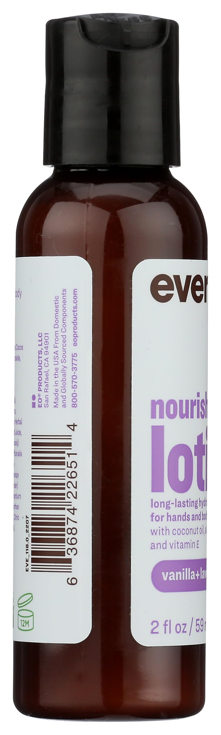 Everyone 2-in-1 Lotion for Hands/Body Travel Size: Vanilla and Lavender, 2 Ounce made with Essential Oils for Men and Women
