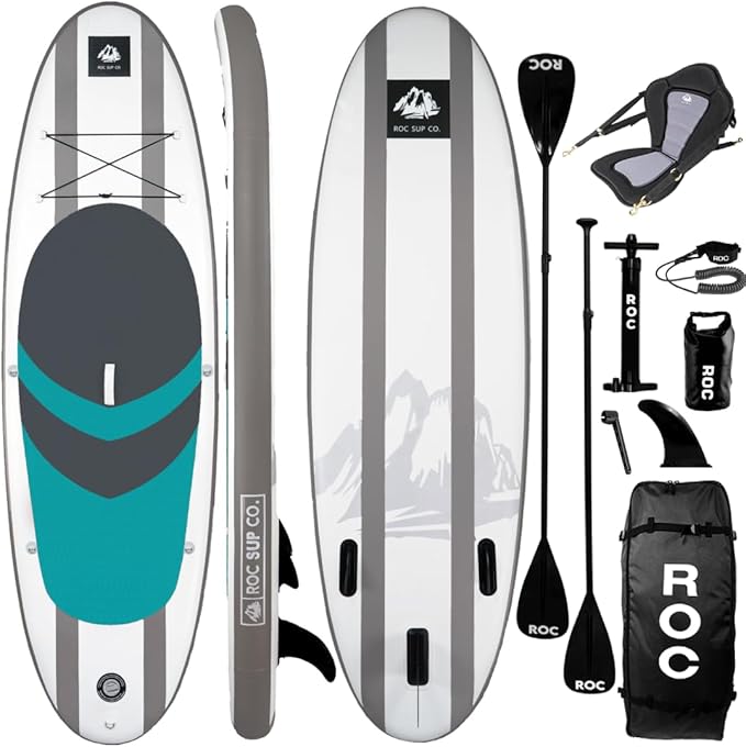 Roc Inflatable Stand Up Paddle Boards with Premium SUP Paddle Board Accessories, Wide Stable Design, Non-Slip Comfort Deck...