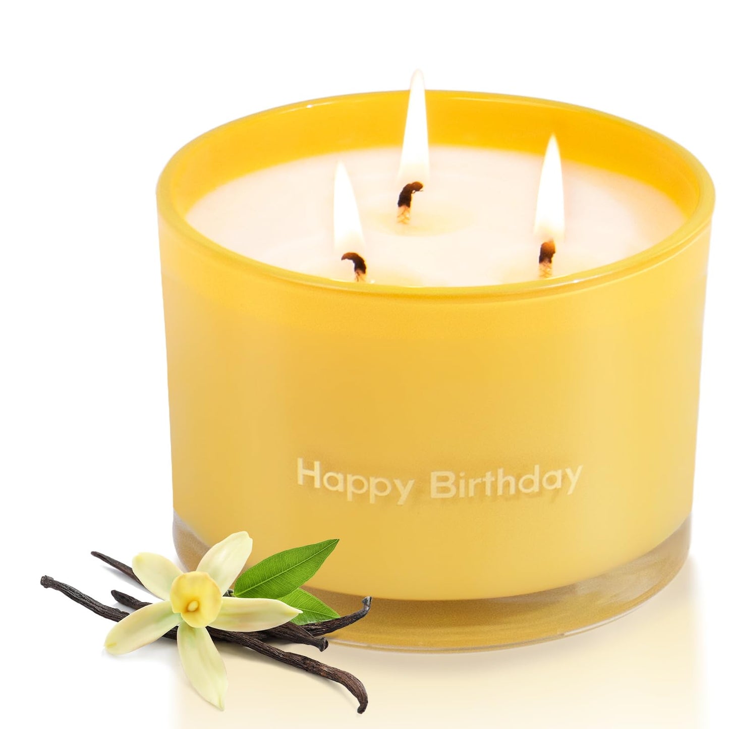 KONNI 3 Wick Vanilla Scented Candles, Home Soy Candles, 12.35oz Luxury Relaxing Aromatherapy Candle for Women Men, 50 Hours Long Lasting Clean Burning Jar Candle, Romantic Birthday Gift for Lover