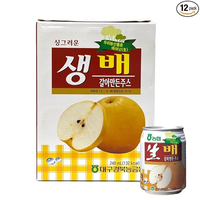 NH Korean Grated Pear Juice Can 240ml X 12 pieces/Korean Food, Korean Drink, Korean Juice