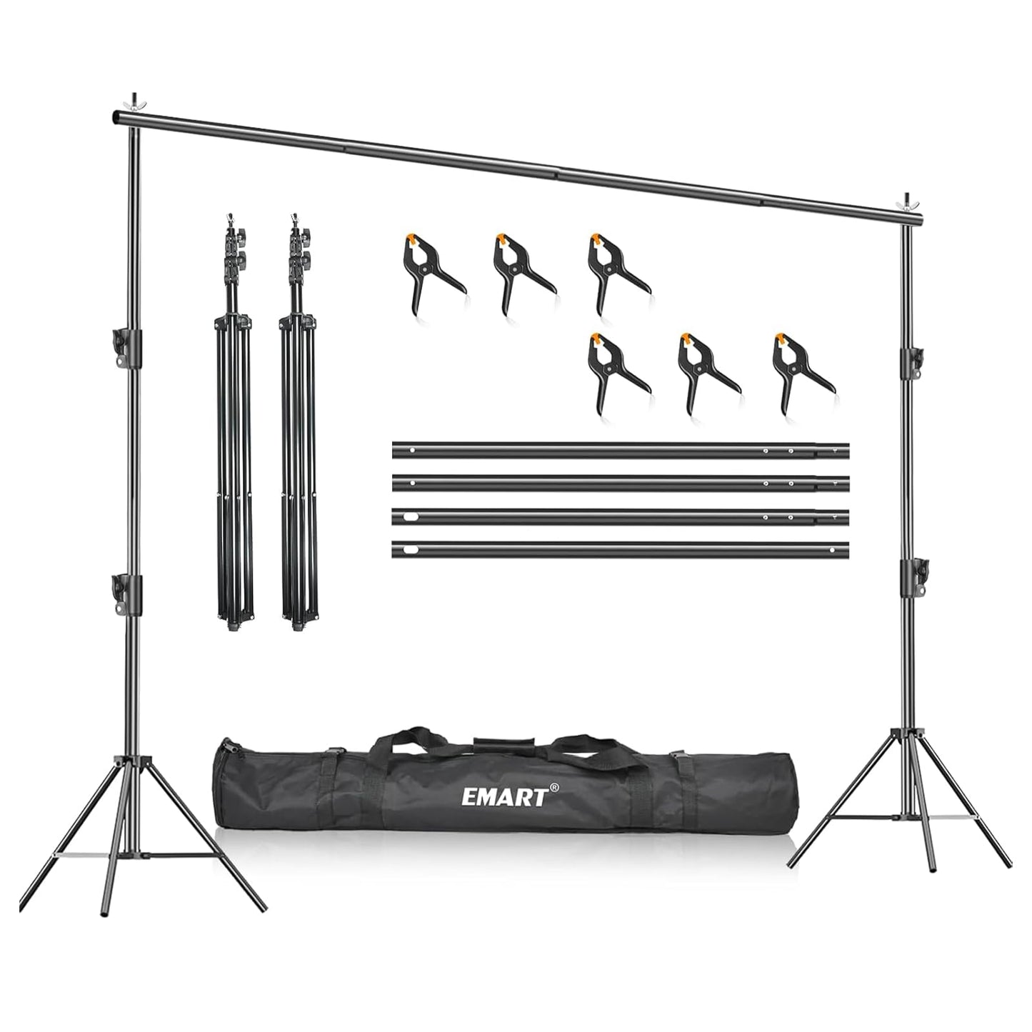 Emart Heavy Duty Backdrop Stand, 8.5 X 10Ft Adjustable Photo Background Support System Kit With Carry Bag For Photography