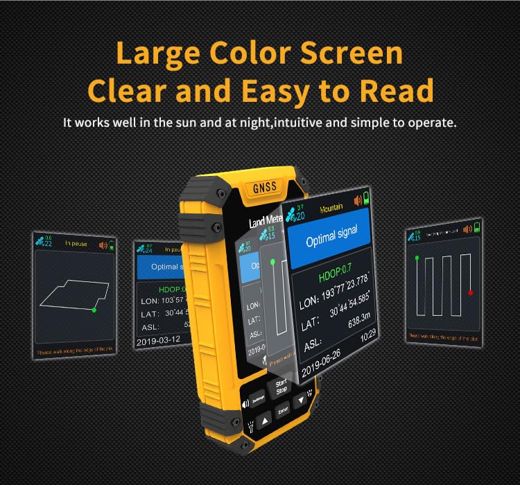 Generic Land Surveying Equipment, Handheld GPS Land Meter, Professional GNSS Receiver Surveryor Tool with Color Screen for...