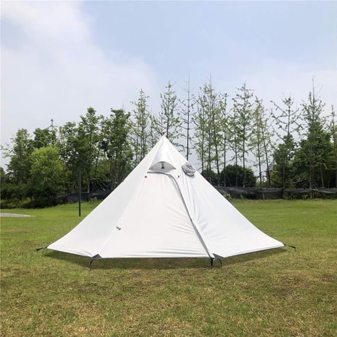BAJIE tent Ultralight Outdoor Camping Pyramid Tent Large Sun Shade Shelter Teepee With Stovepipe Hole For Backpacking Hiki...
